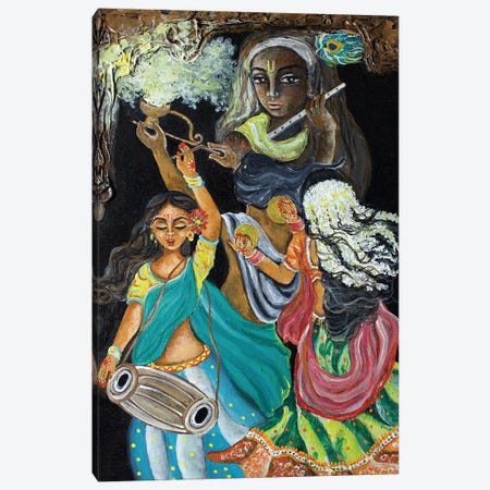 Krishna Devotees Canvas Print #SGB40} by Sangeetha Bansal Canvas Art