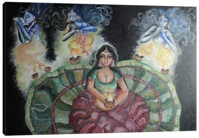 Praying With Spirits Canvas Art Print - Indian Décor