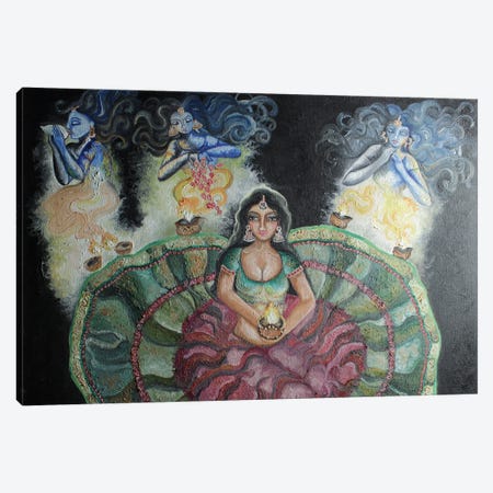Praying With Spirits Canvas Print #SGB48} by Sangeetha Bansal Canvas Wall Art