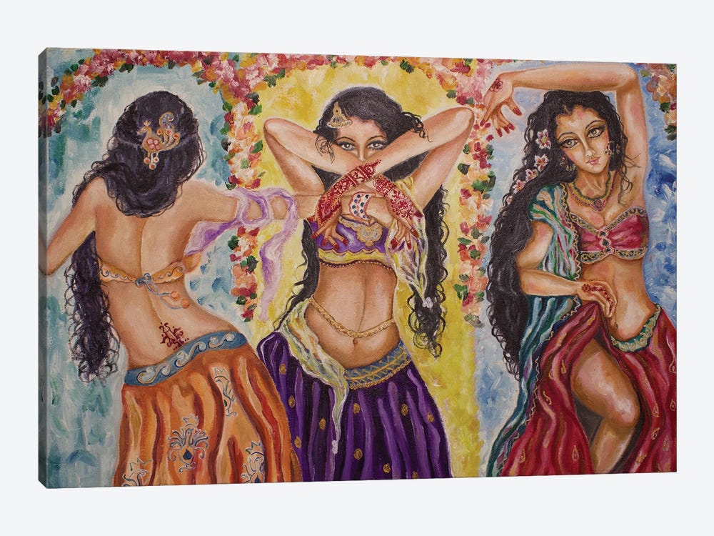 Three Dancers by Sangeetha Bansal 1-piece Canvas Artwork