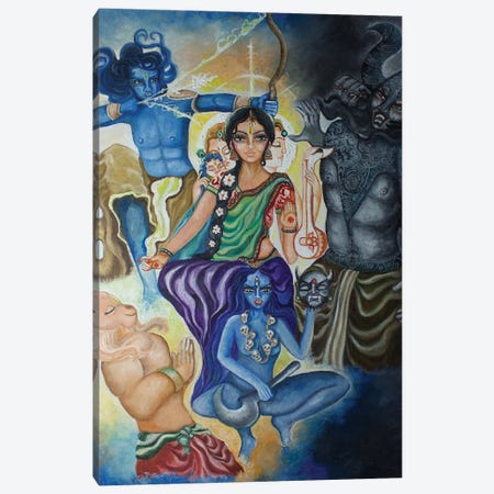 Celebrating The Goddess Canvas Print #SGB50} by Sangeetha Bansal Art Print