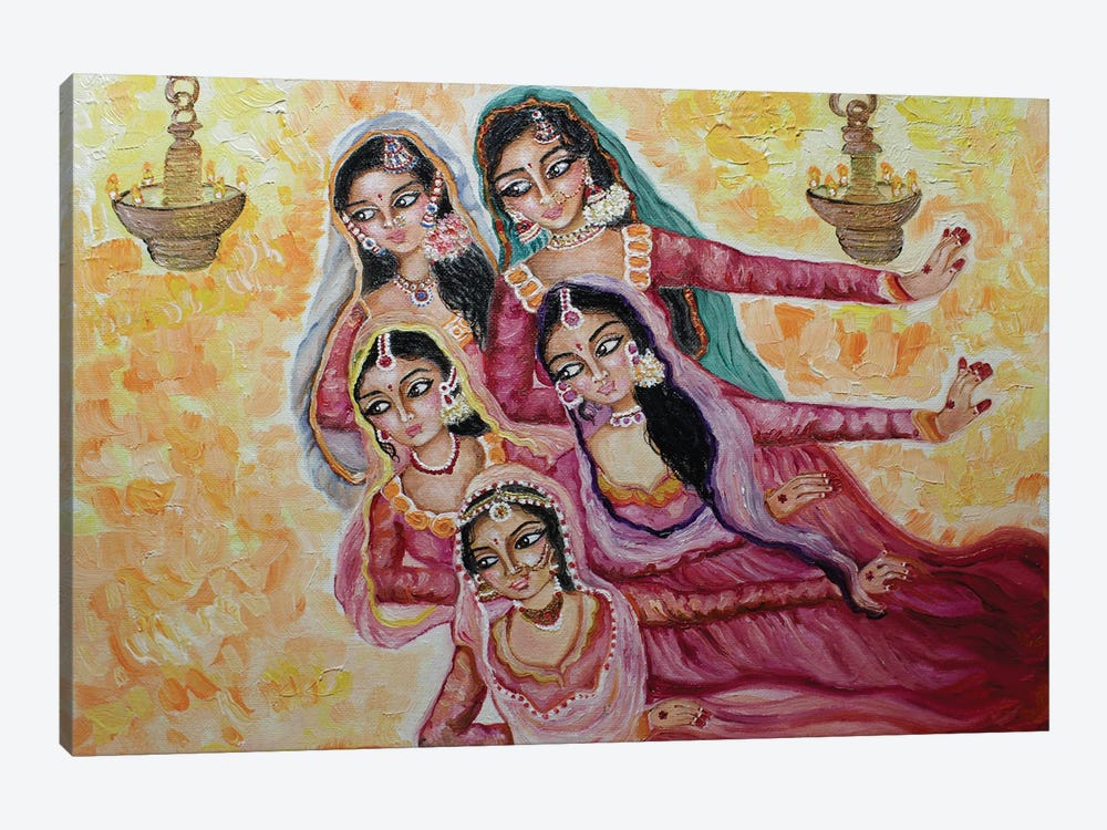 Kathak Dancers by Sangeetha Bansal 1-piece Canvas Art Print