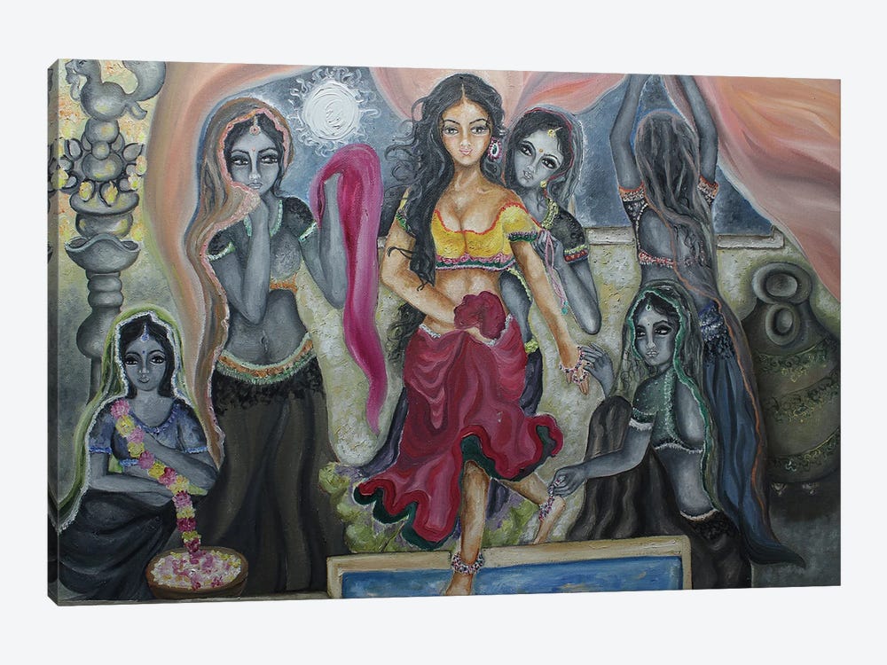 Princess Bathing by Sangeetha Bansal 1-piece Canvas Art