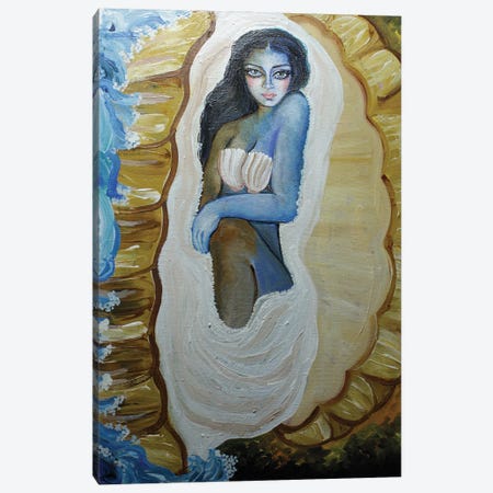Woman Pearl Shell Canvas Print #SGB66} by Sangeetha Bansal Art Print