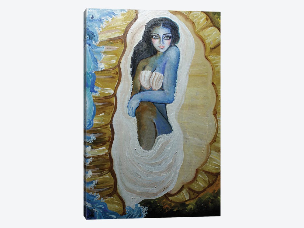 Woman Pearl Shell by Sangeetha Bansal 1-piece Canvas Print