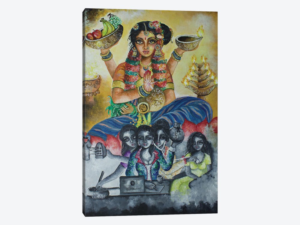 Laxmi Ma by Sangeetha Bansal 1-piece Canvas Art Print