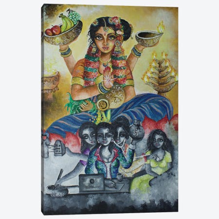 Laxmi Ma Canvas Print #SGB68} by Sangeetha Bansal Canvas Artwork
