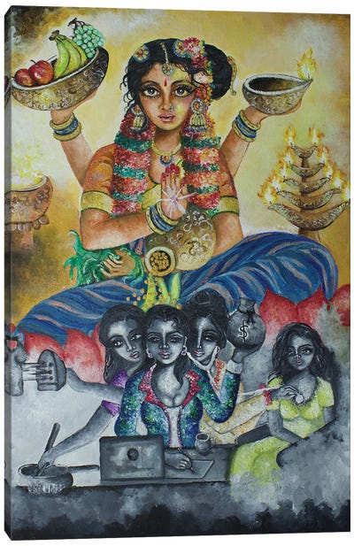 Laxmi Ma Canvas Art Print - Sangeetha Bansal
