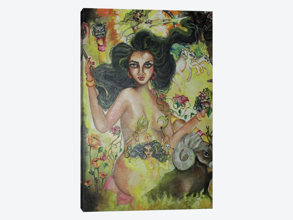 Solar Plexus Chakra Goddess by Sangeetha Bansal 1-piece Canvas Print