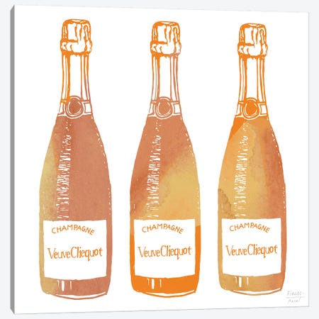 Veuve Cliequot Champagne Canvas Print #SGD101} by Statement Goods Canvas Artwork