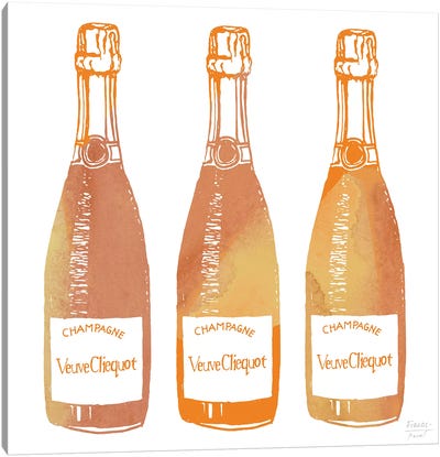 Veuve Cliequot Champagne Canvas Art Print - Minimalist Kitchen Art