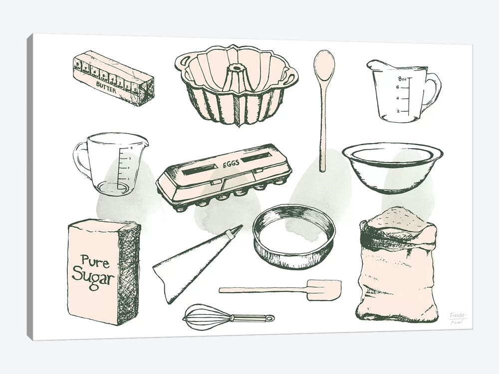Baking Ingredients by Statement Goods 1-piece Canvas Art