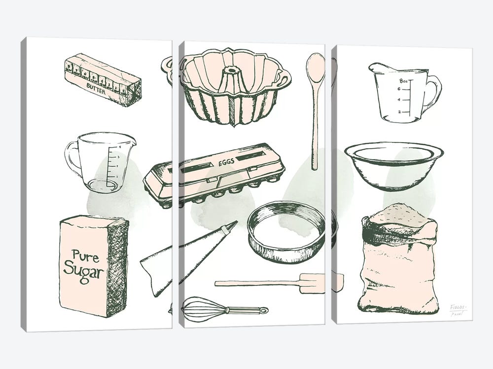 Baking Ingredients by Statement Goods 3-piece Canvas Wall Art