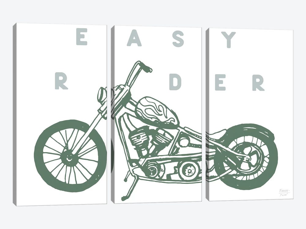 Easy Rider Motorcycle by Statement Goods 3-piece Canvas Artwork