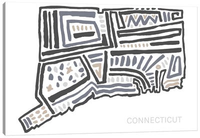 Connecticut Canvas Art Print - Kids Map Art