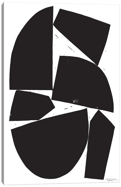 Constructed I Canvas Art Print - Black & White Patterns