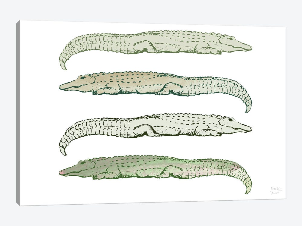 Lazy Alligators by Statement Goods 1-piece Canvas Art Print