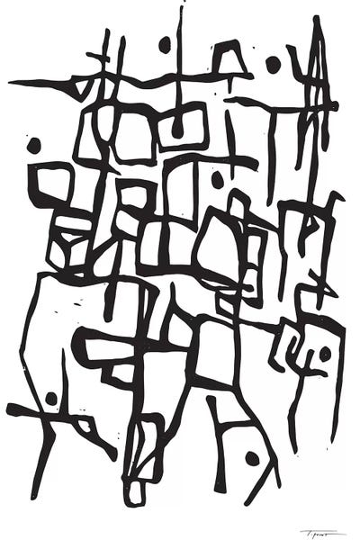 Minimalist Bohemian Decor: Contemporary Organic Intersecting Lines by Statement Goods