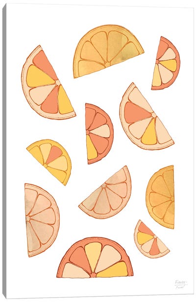 Orange Slices Canvas Art Print - Minimalist Kitchen Art