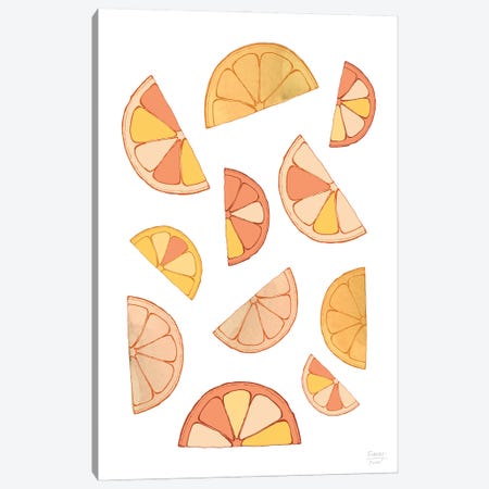 Orange Slices Canvas Print #SGD122} by Statement Goods Canvas Art