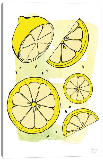Fantastic Lemons Canvas Art Print - Minimalist Kitchen Art