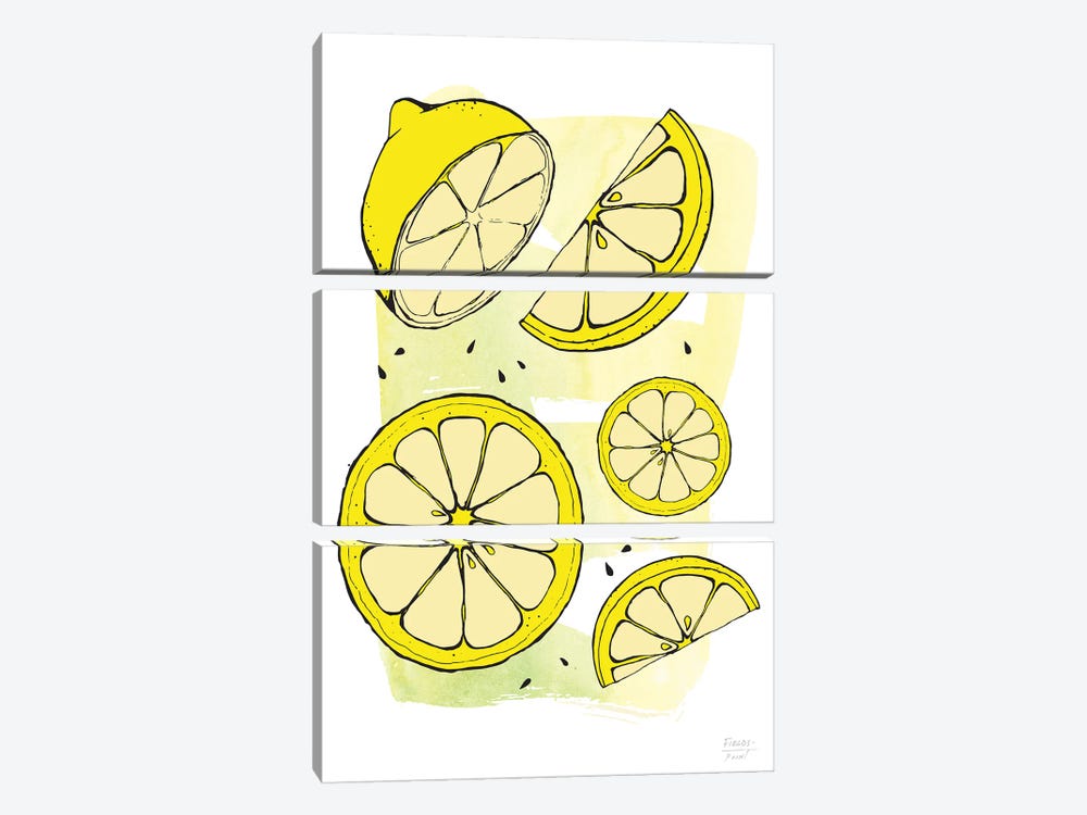Fantastic Lemons by Statement Goods 3-piece Canvas Print