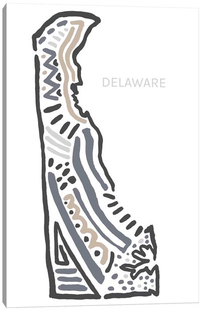 Delaware Canvas Art Print - Kids Map Art