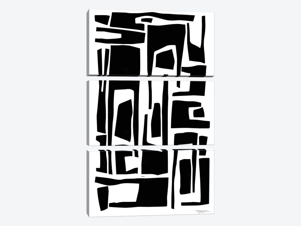 Elongated Modern And Abstract Shapes 3-piece Art Print