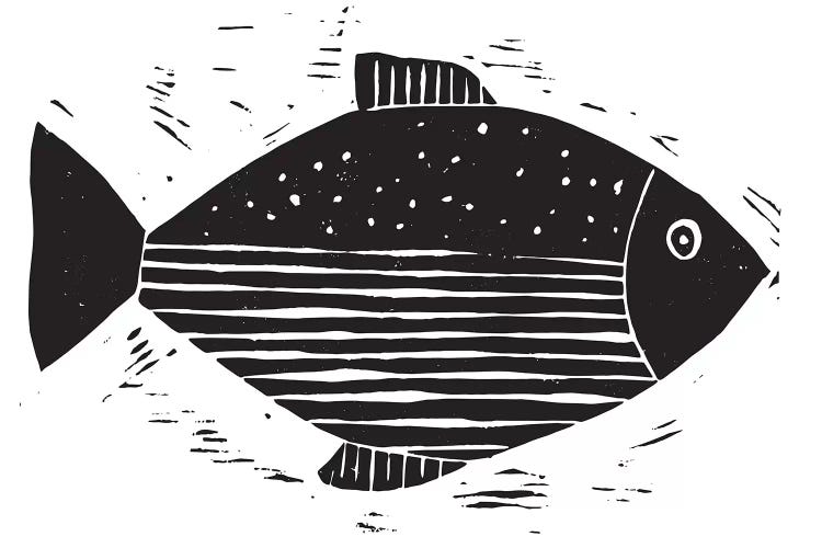 Fish With Lines And Dots by Statement Goods wall art