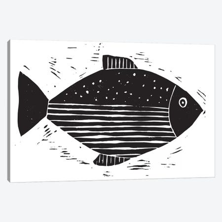 Fish With Lines And Dots Canvas Print #SGD16} by Statement Goods Canvas Wall Art