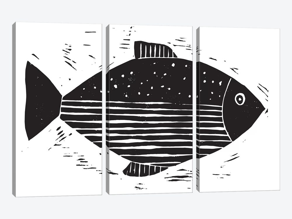 Fish With Lines And Dots by Statement Goods 3-piece Canvas Artwork