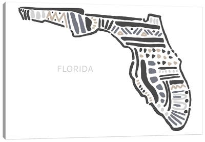 Florida Canvas Art Print - Kids Map Art