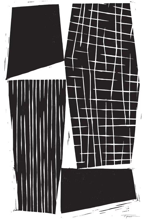 Four Minimalist Geometric Forms With Patterns