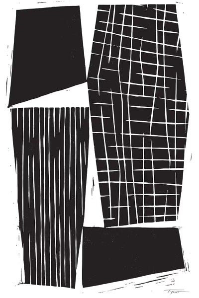 Four Minimalist Geometric Forms With Patterns