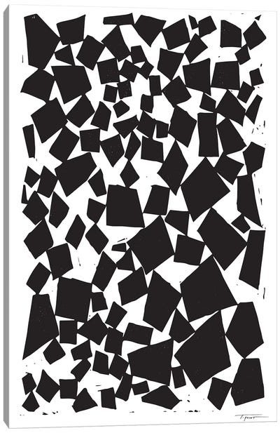 Geometric Squares And Trapezoids Canvas Art Print - Black & White Patterns