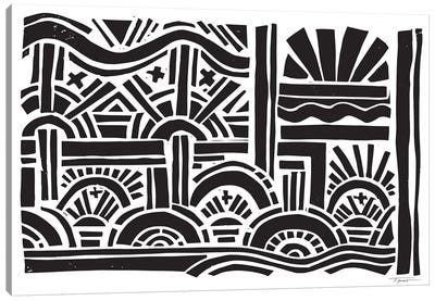 Geometric Sunburst Canvas Art Print - Tribal Patterns