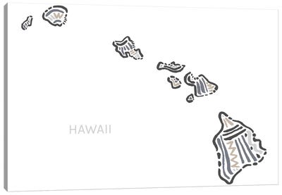 Hawaii Canvas Art Print - Kids Map Art