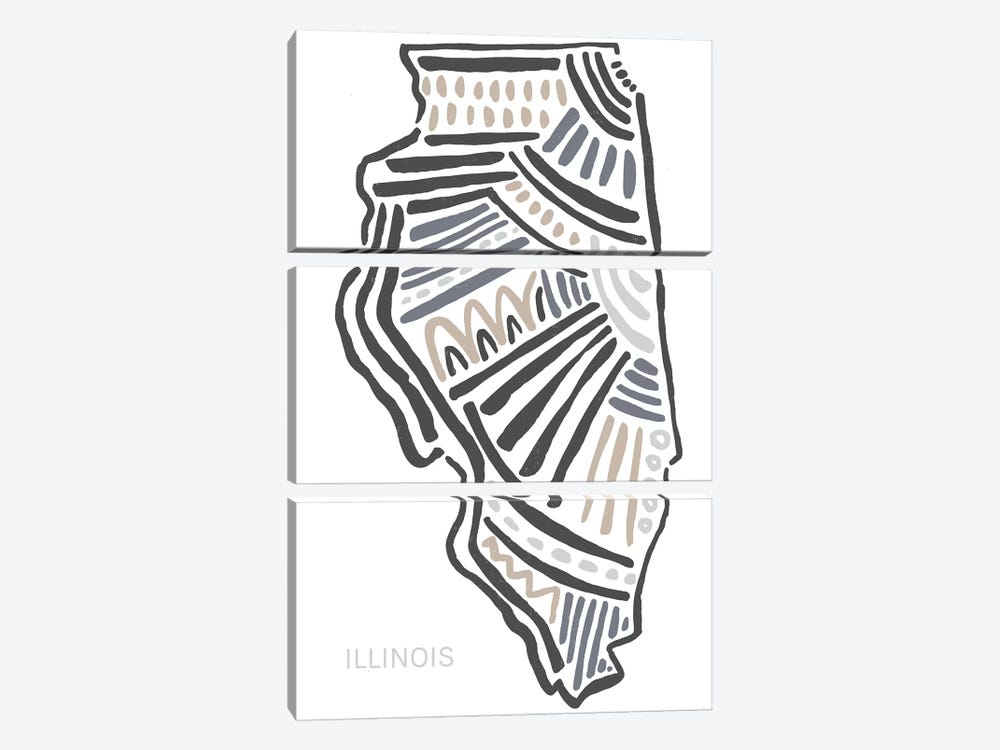 Illinois by Statement Goods 3-piece Canvas Print