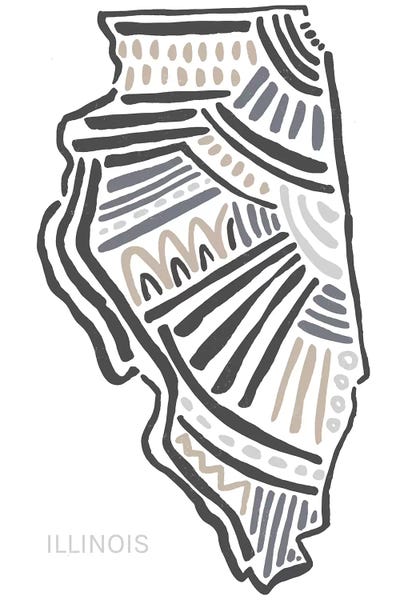 Kids Map Art: Illinois by Statement Goods