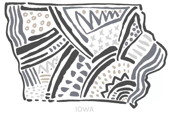 Kids Map Art: Iowa by Statement Goods