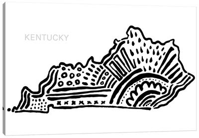 Kentucky In Neutrals Canvas Art Print - Kids Map Art