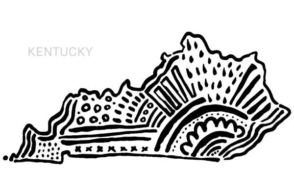 Kids Map Art: Kentucky In Neutrals by Statement Goods