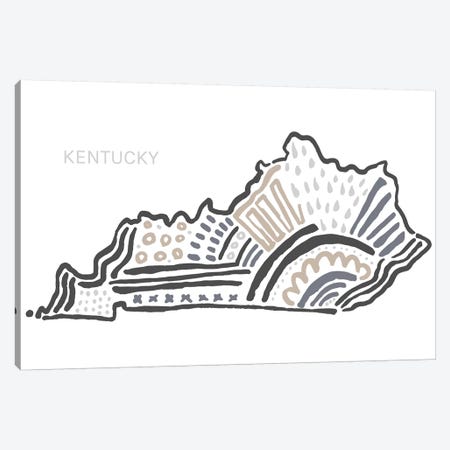 Kentucky In Black And White Canvas Print #SGD31} by Statement Goods Canvas Print