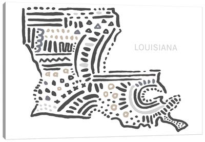 Louisiana Canvas Art Print - Kids Map Art