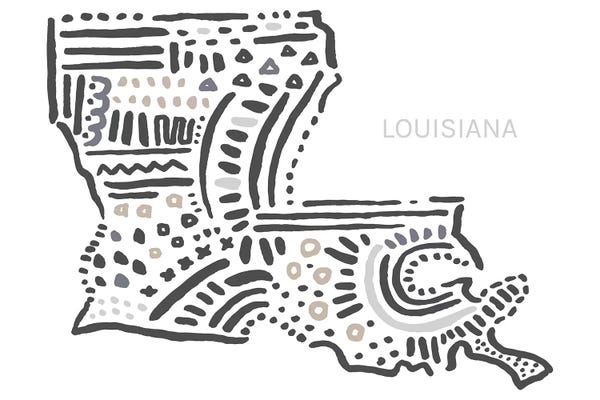 Kids Map Art: Louisiana by Statement Goods