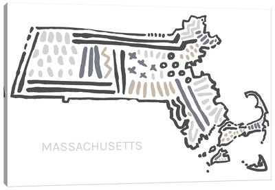 Massachusetts Canvas Art Print - Kids Map Art