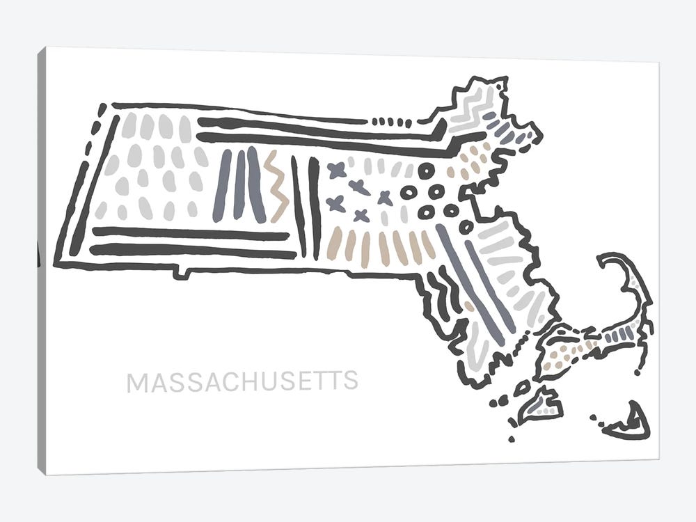 Massachusetts by Statement Goods 1-piece Art Print