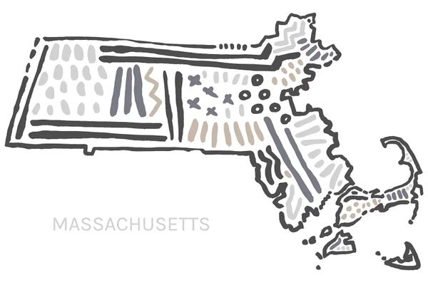 Kids Map Art: Massachusetts by Statement Goods