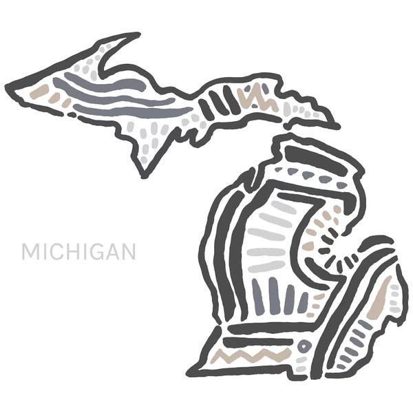 Kids Map Art: Michigan by Statement Goods
