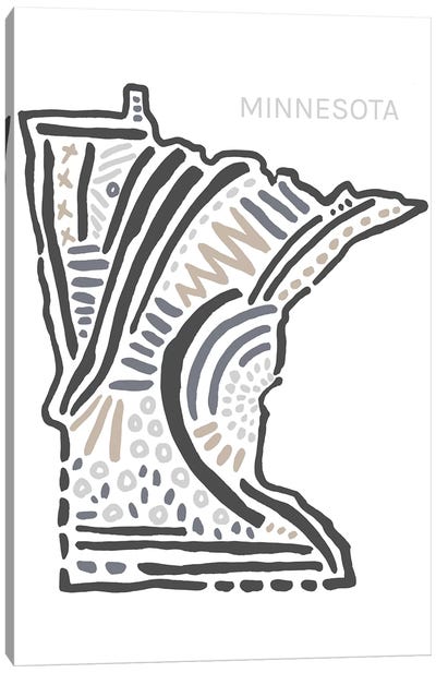 Minnesota Canvas Art Print - Kids Map Art
